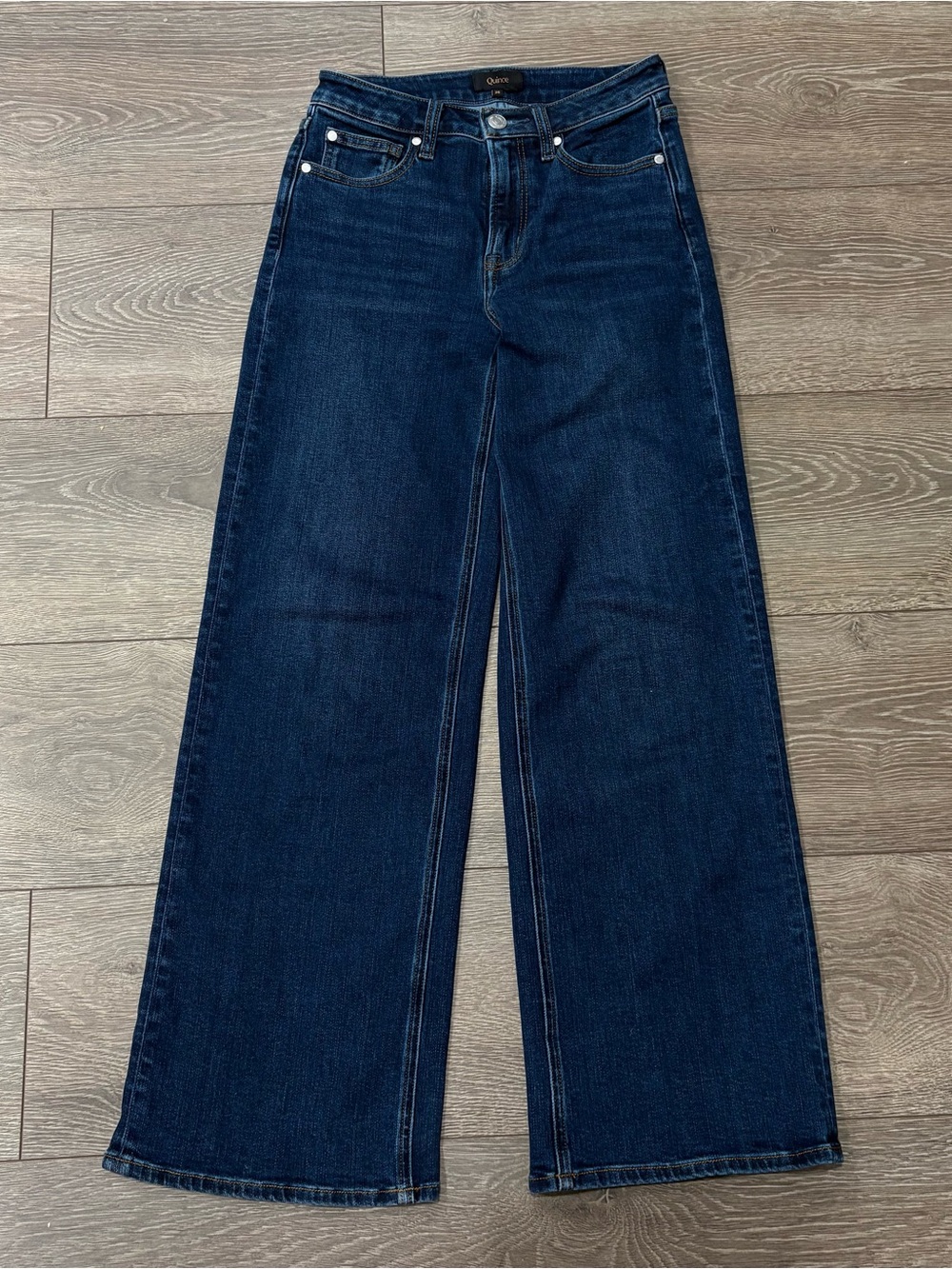 Quince Dark Wash Wide-Leg Jeans